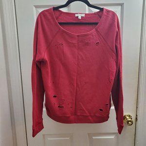 Socialite Distressed Red Sweatshirt - Medium